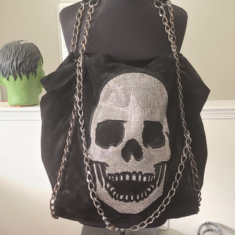 Absolutely Gorgeous Philipp Plien XL Suede and Crystal Chain Hobo Bag